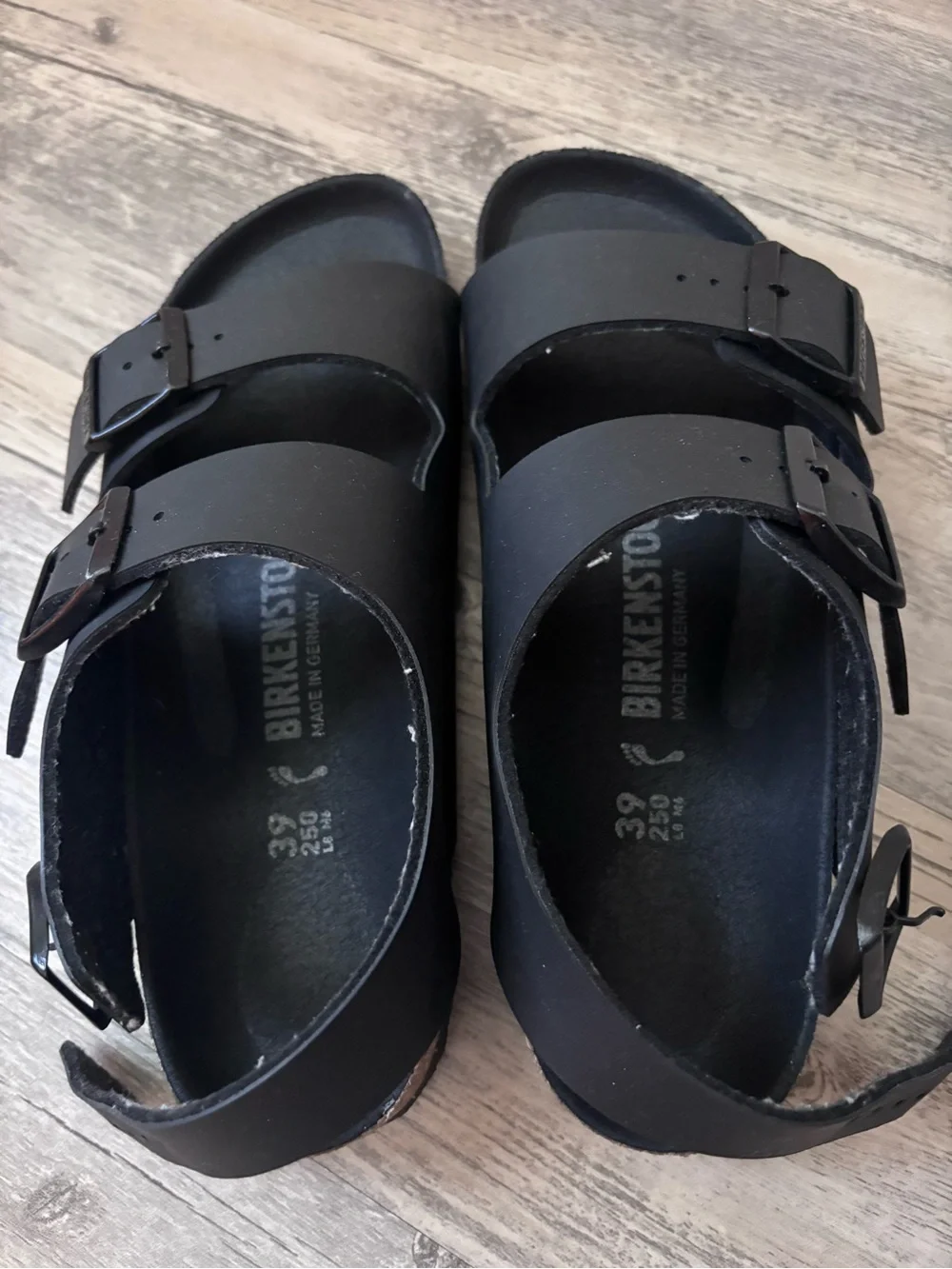Birkenstock Black Double Strap Buckle Sandals